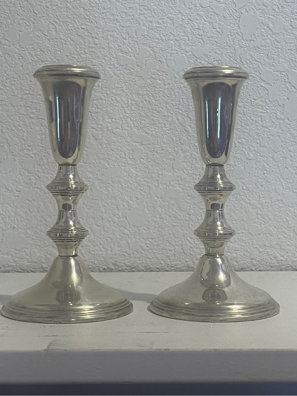 Empire Sterling Silver weighted Candle Holders - Pair - 381